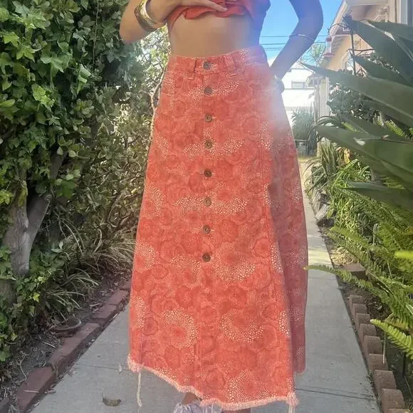 Women's orange pink Skirts - Picture 1 of 5